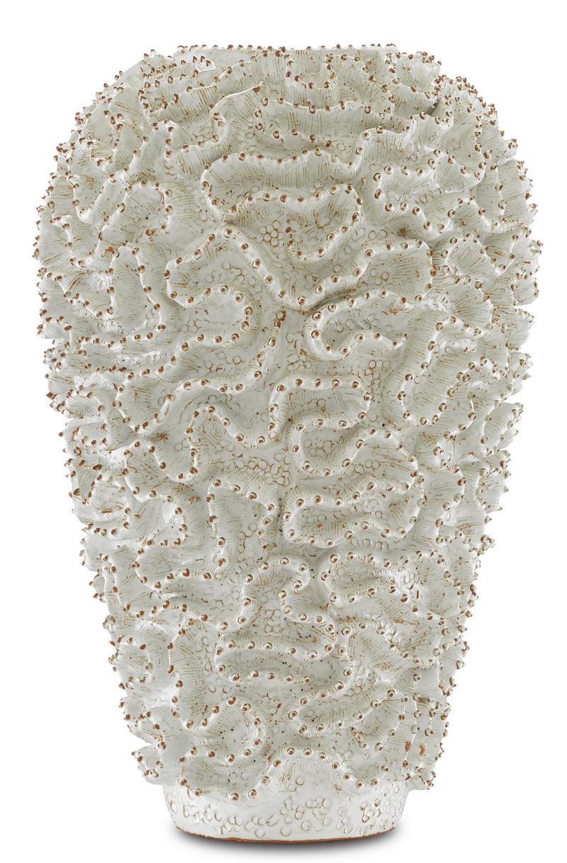 Currey and Company 1200-0297 Vase, White/Gold