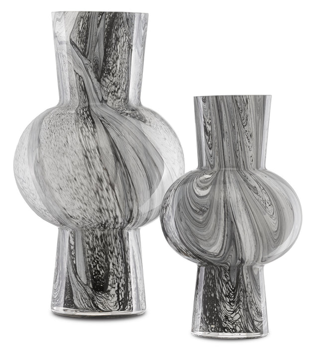 Currey and Company 1200-0355 Vase Set of 2, Black/White