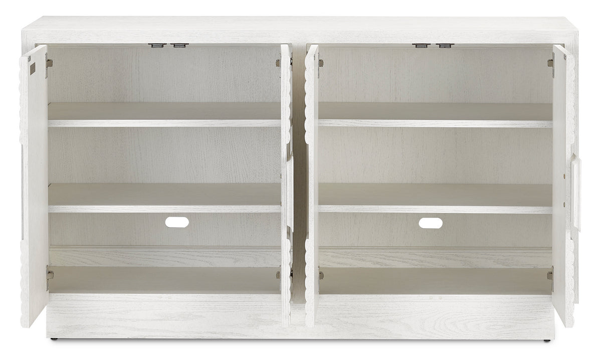 Currey and Company 3000-0151 Cabinet, Cerused White