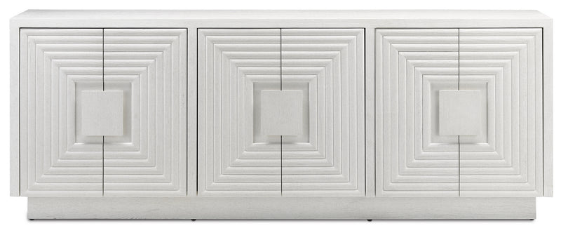 Currey and Company 3000-0152 Credenza, Cerused White