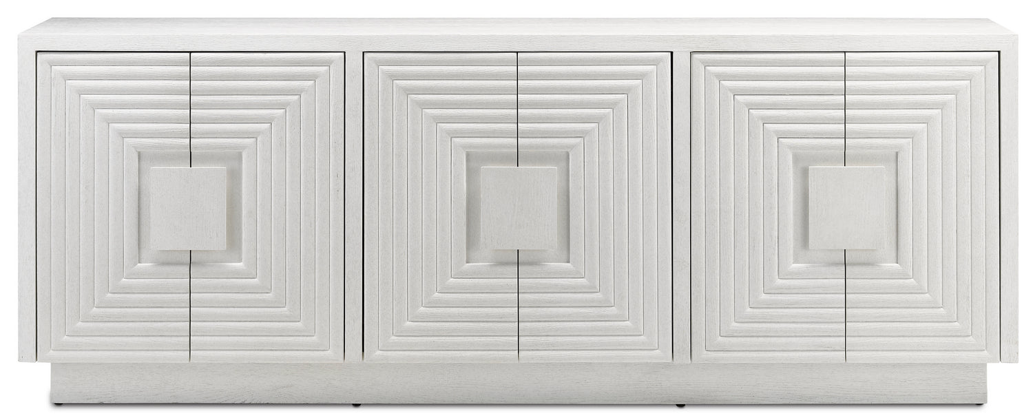 Currey and Company 3000-0152 Credenza, Cerused White