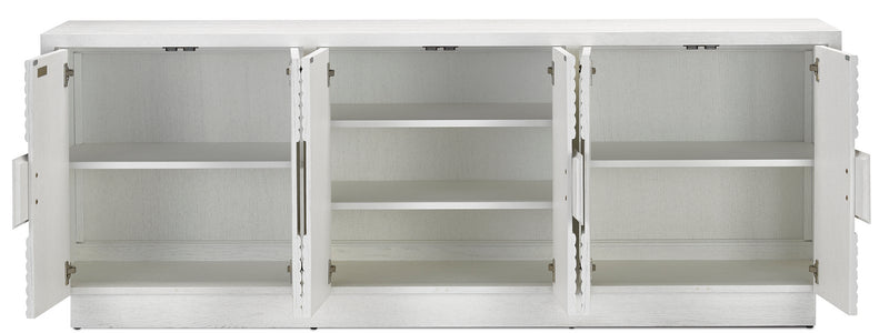 Currey and Company 3000-0152 Credenza, Cerused White