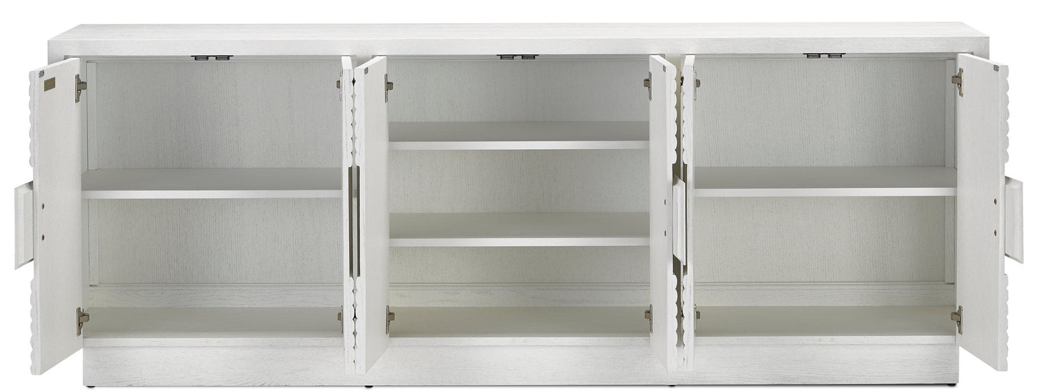 Currey and Company 3000-0152 Credenza, Cerused White