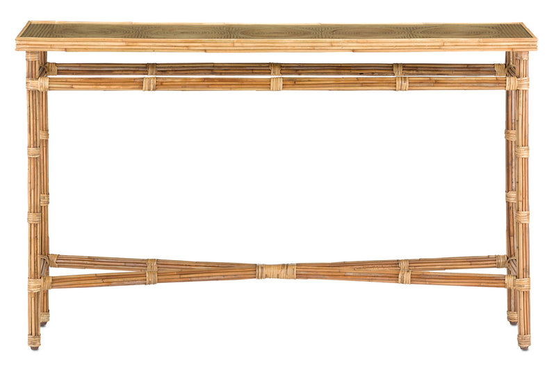 Currey and Company 3000-0174 Console Table, Natural Rattan