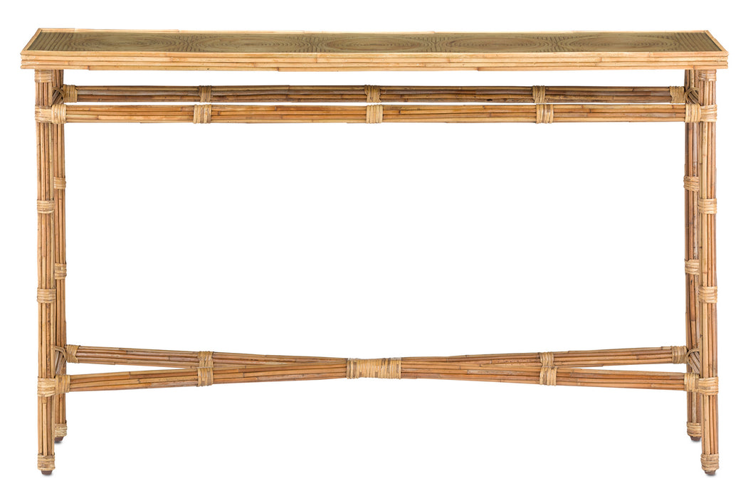 Currey and Company 3000-0174 Console Table, Natural Rattan