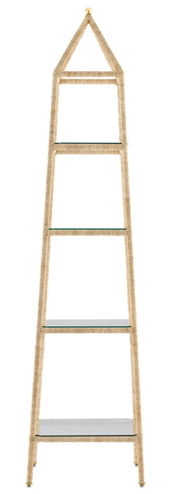 Currey and Company 3000-0181 Etagere, Natural/Contemporary Gold Leaf