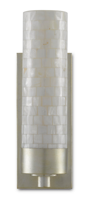 Currey and Company 5000-0158 One Light Wall Sconce, Pearl/Silver Leaf
