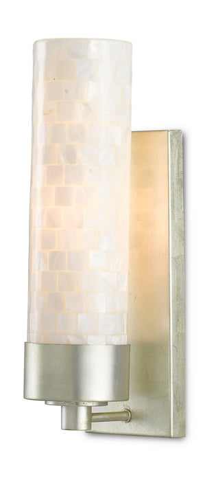 Currey and Company 5000-0158 One Light Wall Sconce, Pearl/Silver Leaf