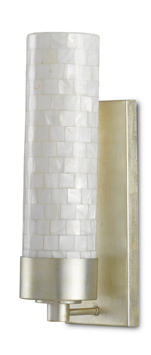 Currey and Company 5000-0158 One Light Wall Sconce, Pearl/Silver Leaf