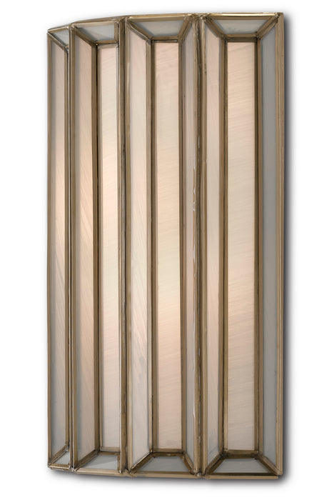 Currey and Company 5000-0175 One Light Wall Sconce, Antique Brass/White