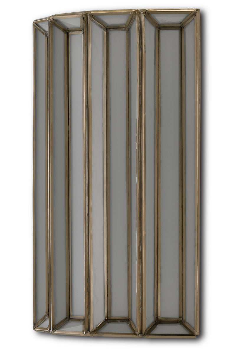 Currey and Company 5000-0175 One Light Wall Sconce, Antique Brass/White