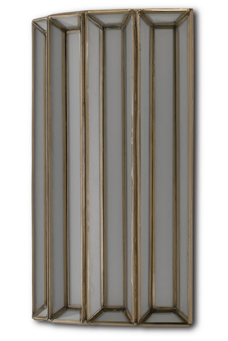 Currey and Company 5000-0175 One Light Wall Sconce, Antique Brass/White
