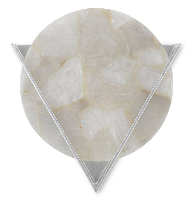 Currey and Company 5900-0036 One Light Wall Sconce, Silver Leaf/Smoky Quartz