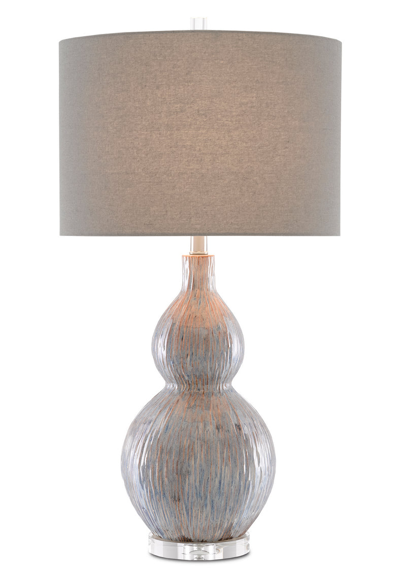 Currey and Company 6000-0610 One Light Table Lamp, Gray/Blue/Taupe/Clear
