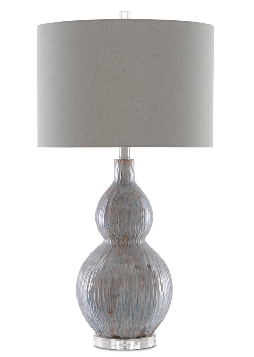 Currey and Company 6000-0610 One Light Table Lamp, Gray/Blue/Taupe/Clear