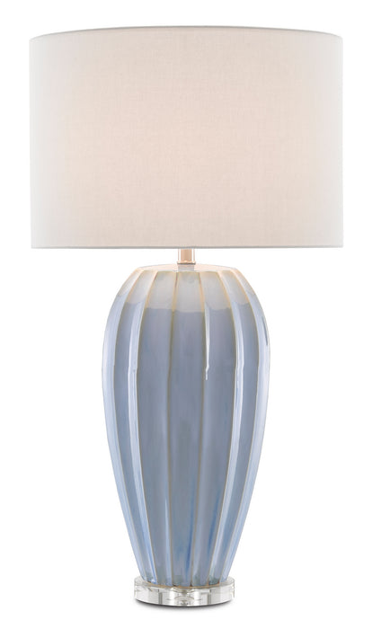 Currey and Company 6000-0616 One Light Table Lamp, Light Blue/Clear