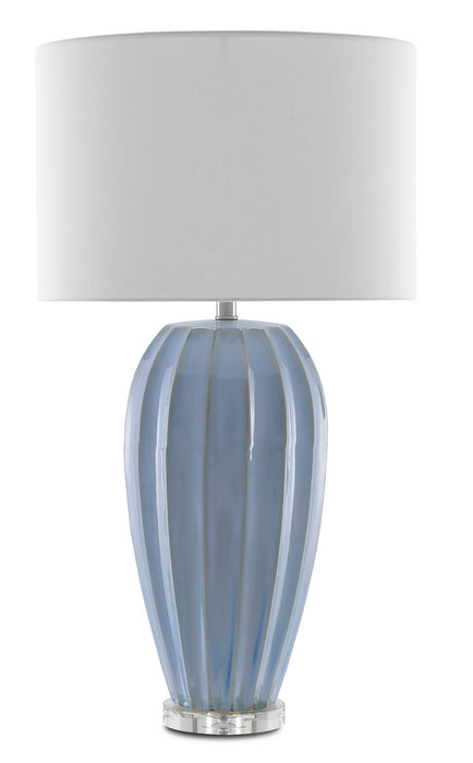 Currey and Company 6000-0616 One Light Table Lamp, Light Blue/Clear