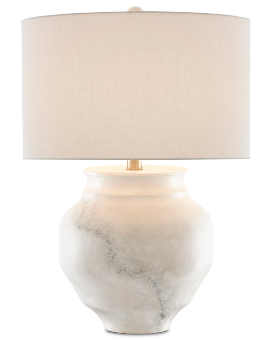 Currey and Company 6000-0623 One Light Table Lamp, White/Gray/Contemporary Silver Leaf