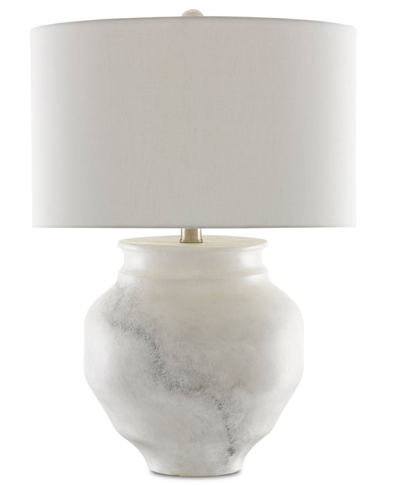 Currey and Company 6000-0623 One Light Table Lamp, White/Gray/Contemporary Silver Leaf