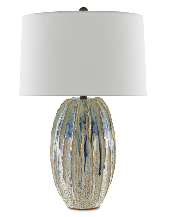 Currey and Company 6000-0681 One Light Table Lamp, Milk/Purple