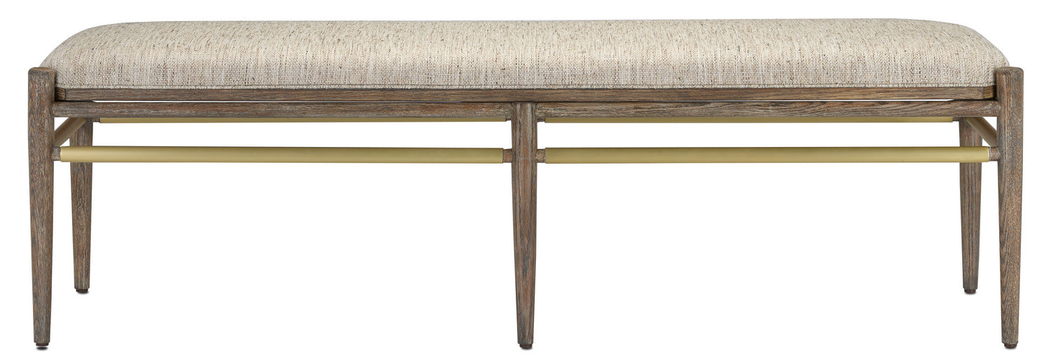 Currey and Company 7000-0302 Bench, Light Pepper/Brushed Brass
