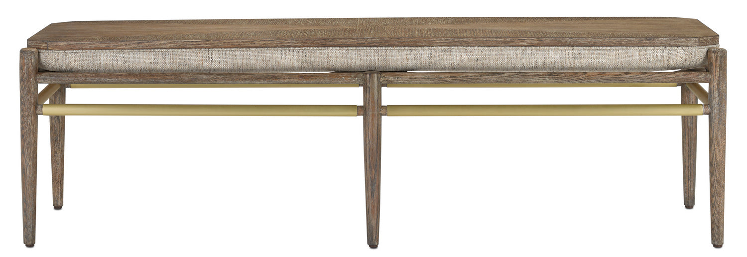Currey and Company 7000-0302 Bench, Light Pepper/Brushed Brass