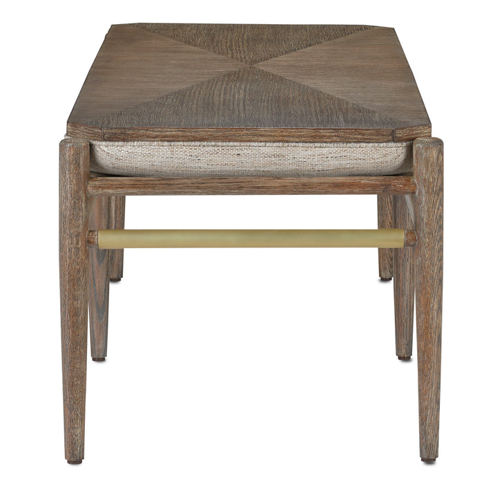 Currey and Company 7000-0302 Bench, Light Pepper/Brushed Brass