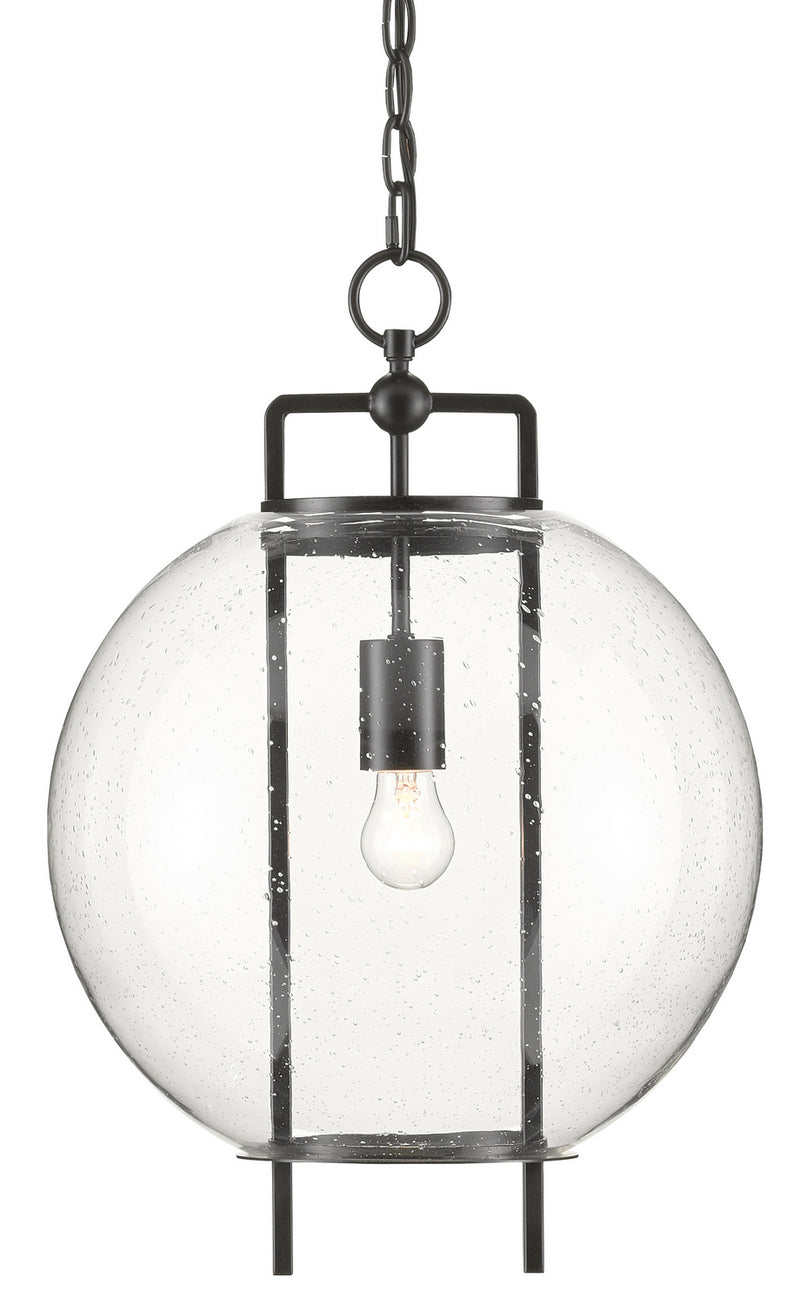 Currey and Company 9000-0599 One Light Pendant, Antique Black