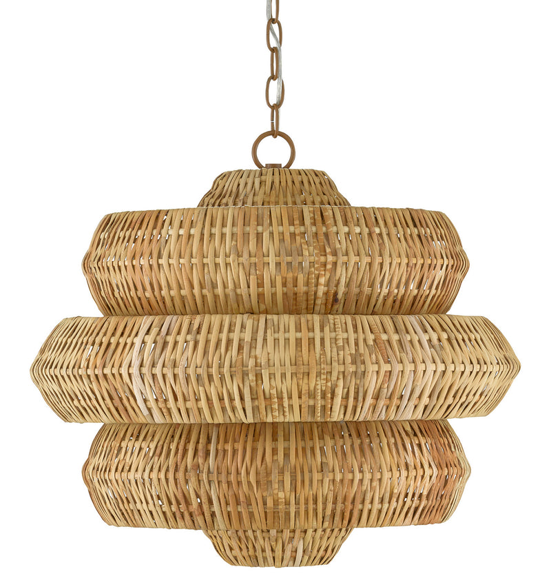 Currey and Company 9000-0604 Three Light Chandelier, Natural/Khaki