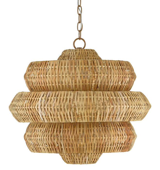 Currey and Company 9000-0604 Three Light Chandelier, Natural/Khaki