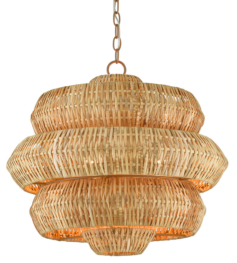 Currey and Company 9000-0604 Three Light Chandelier, Natural/Khaki