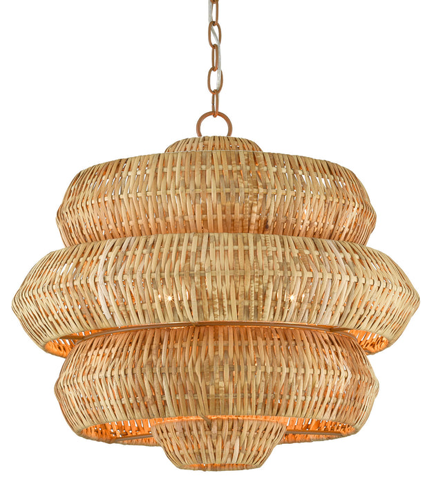 Currey and Company 9000-0604 Three Light Chandelier, Natural/Khaki