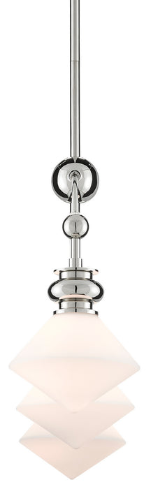 Currey and Company 9000-0614 Three Light Chandelier, Polished Nickel/White