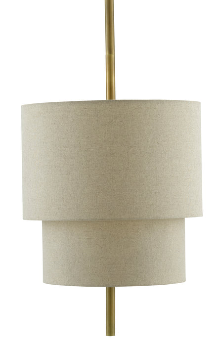 Currey and Company 9000-0619 Three Light Chandelier, Antique Brass/Linen