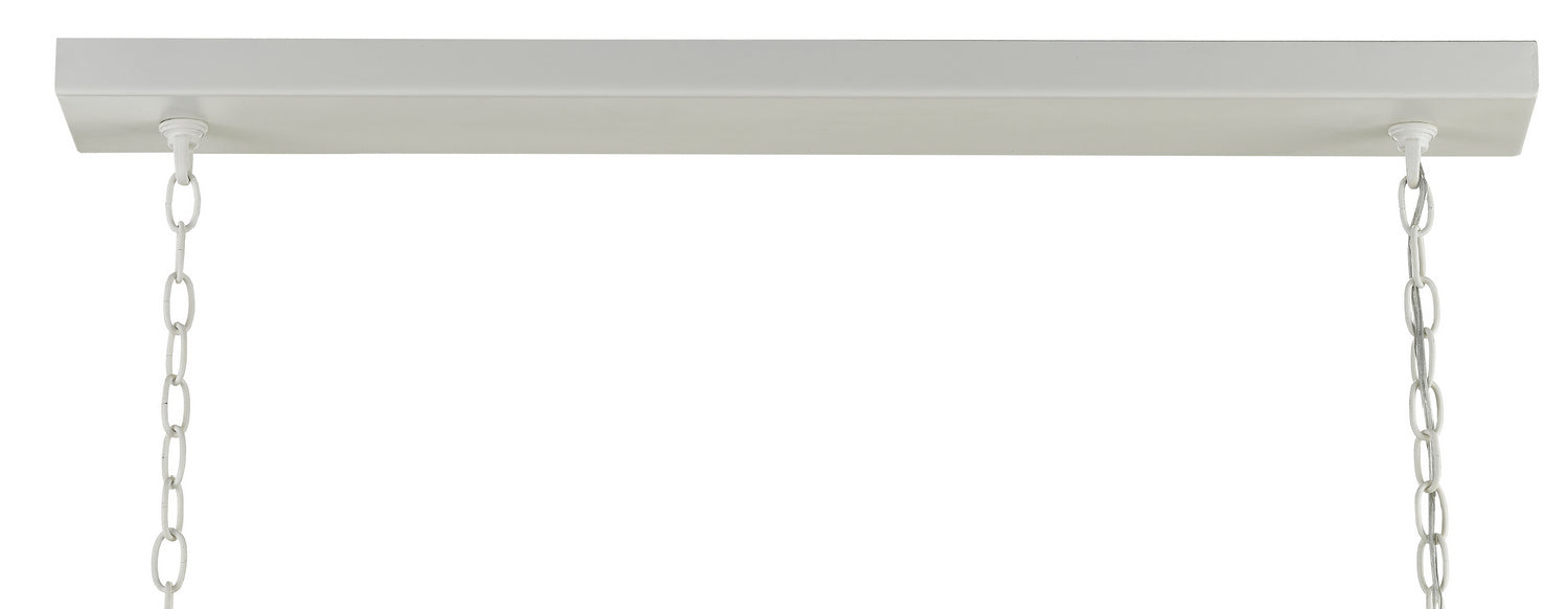 Currey and Company 9000-0631 Four Light Lantern, Gesso White/Contemporary Gold Leaf