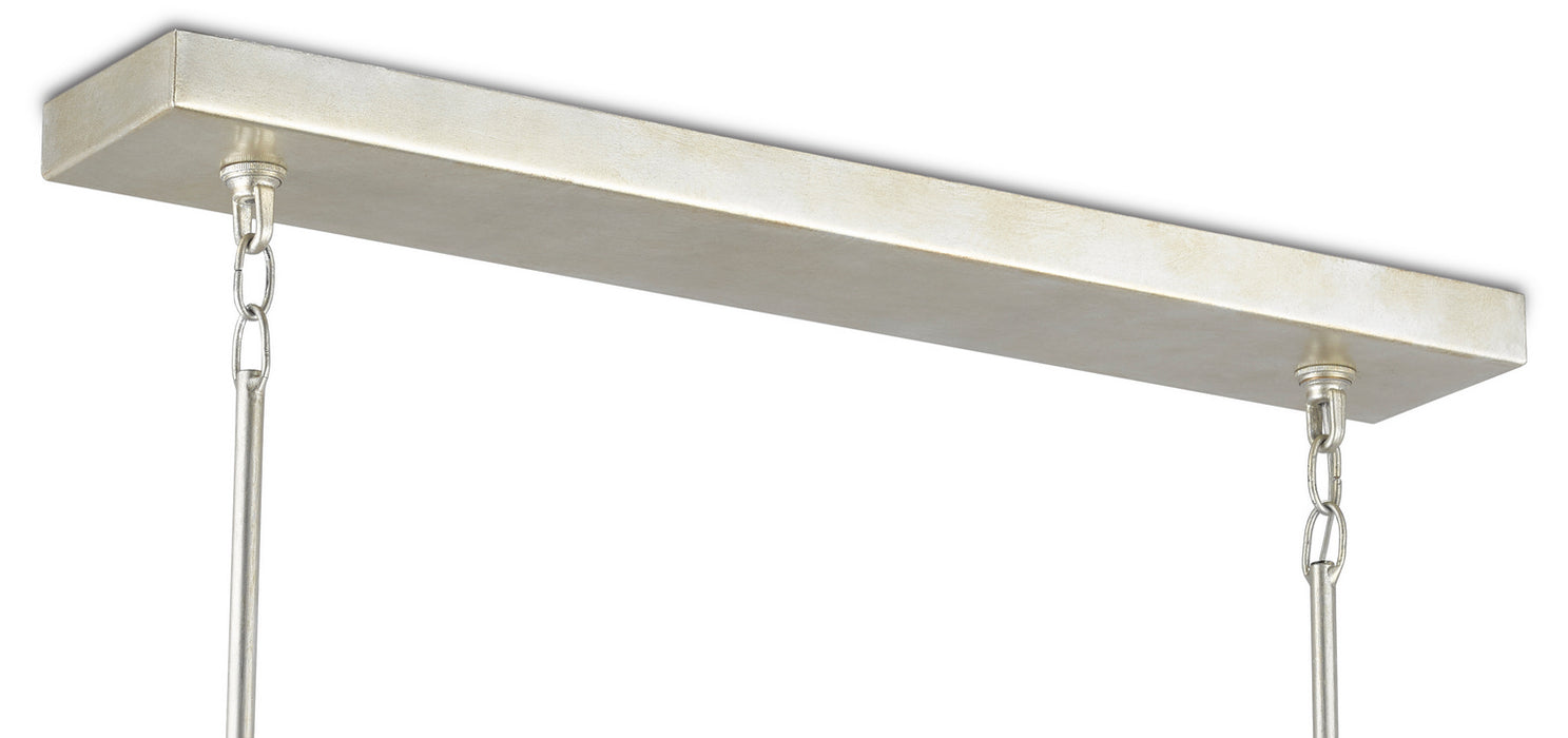 Currey and Company 9000-0634 11 Light Chandelier, Contemporary Silver Leaf