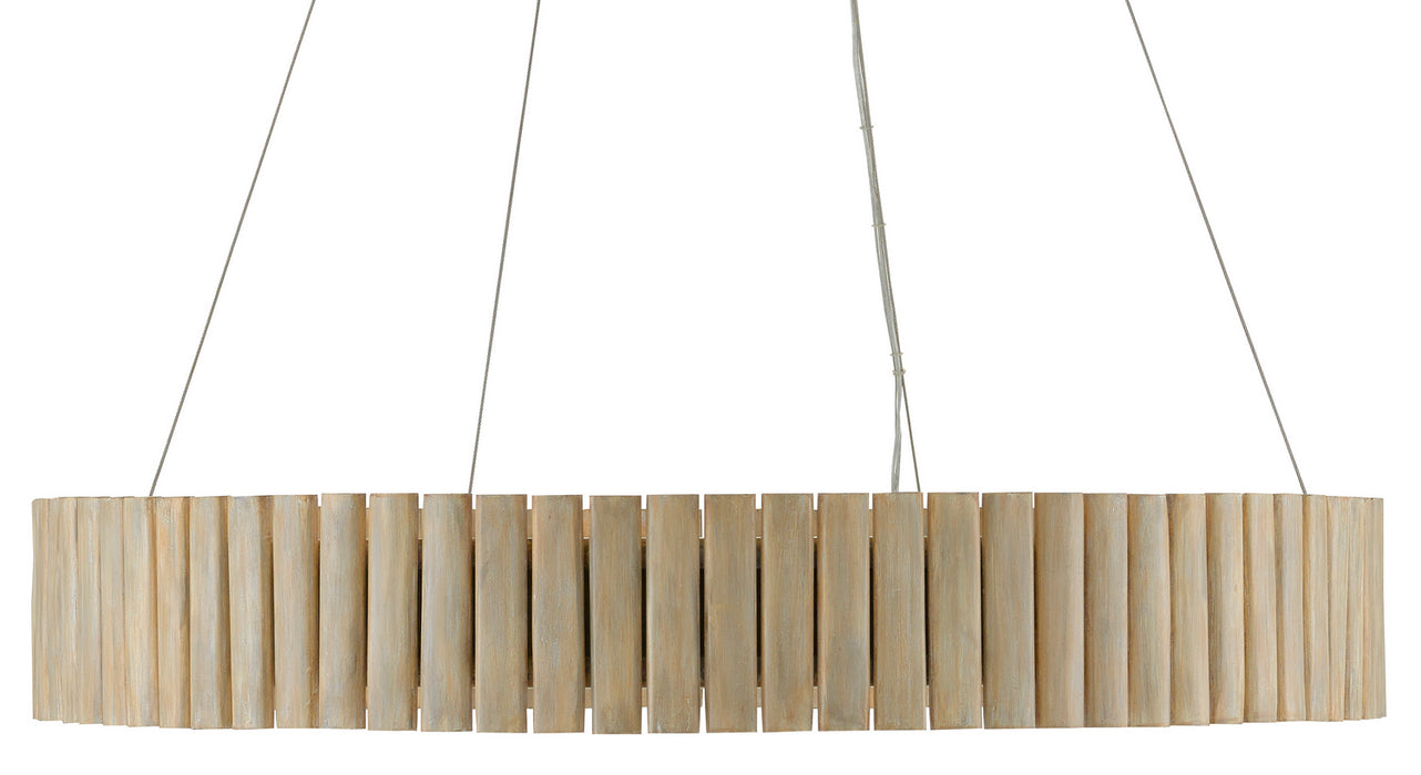 Currey and Company 9000-0646 Six Light Chandelier, Light Taupe/Smokewood
