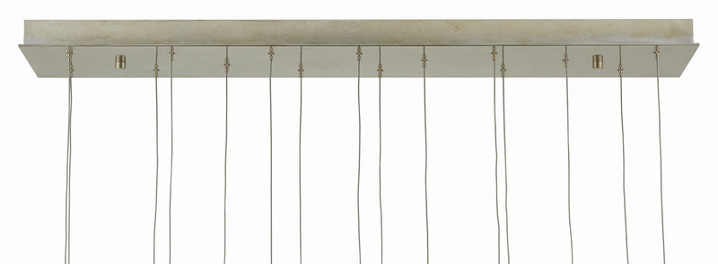 Currey and Company 9000-0671 15 Light Pendant, Crystal/ Contemporary Silver Leaf