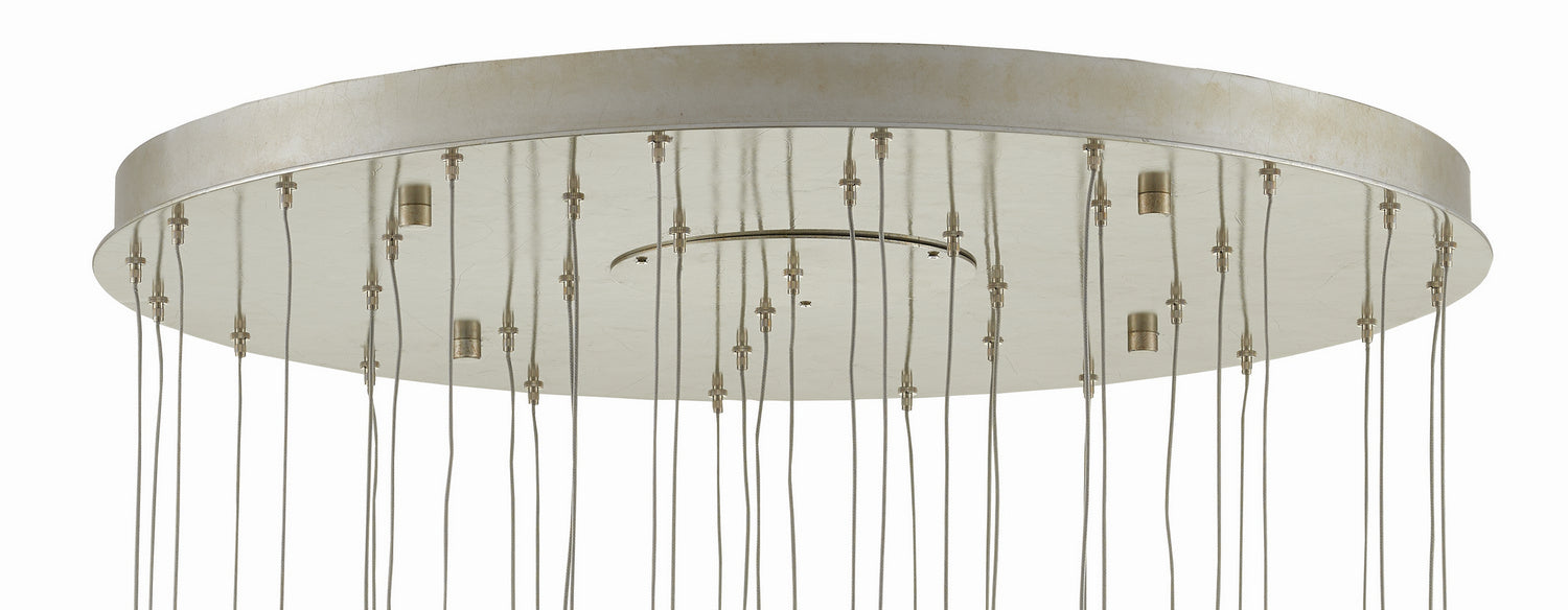 Currey and Company 9000-0673 36 Light Pendant, Crystal/ Contemporary Silver Leaf