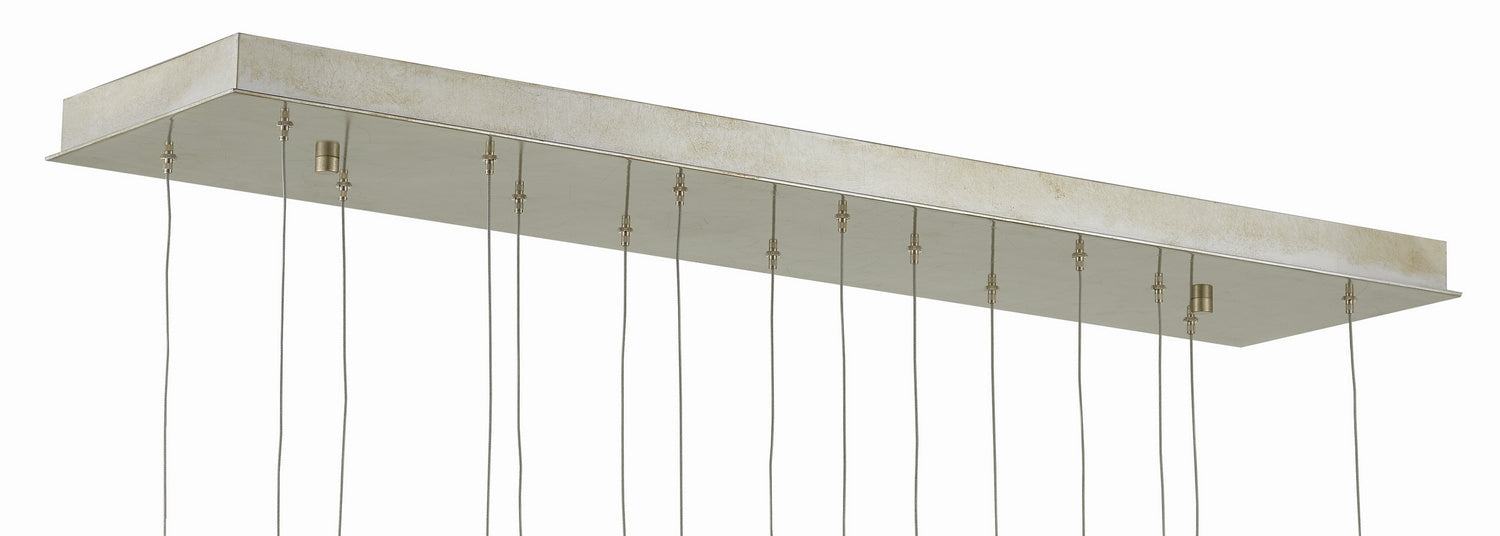 Currey and Company 9000-0678 15 Light Pendant, Natural Shell/Contemporary Silver Leaf