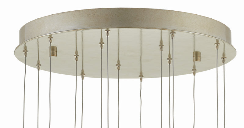 Currey and Company 9000-0684 15 Light Pendant, Blue/Nickel