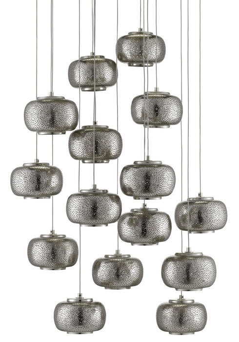Currey and Company 9000-0691 15 Light Pendant, Nickel