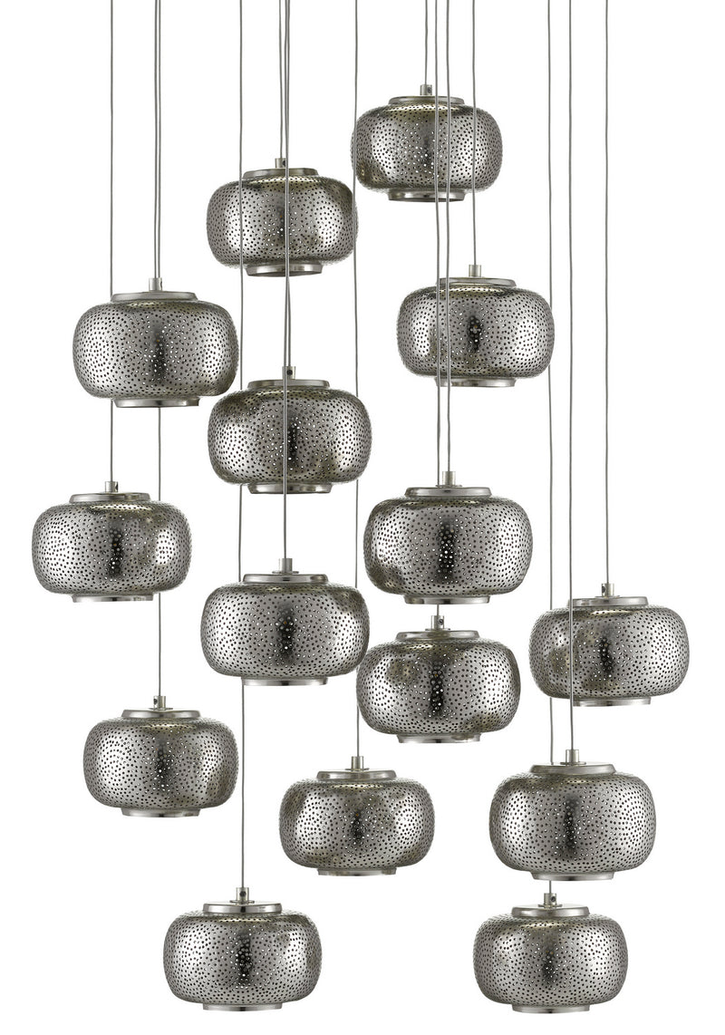 Currey and Company 9000-0691 15 Light Pendant, Nickel