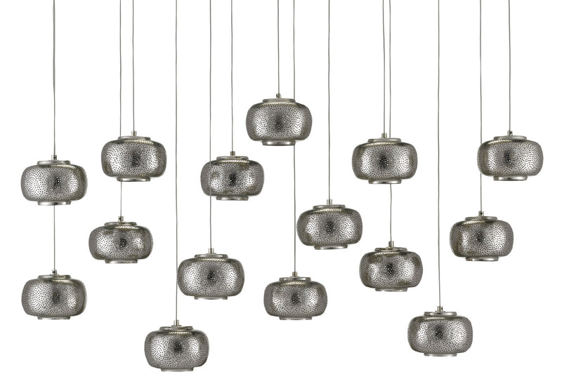 Currey and Company 9000-0692 15 Light Pendant, Nickel