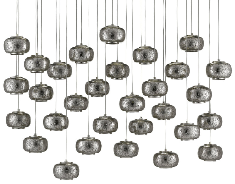 Currey and Company 9000-0693 30 Light Pendant, Nickel