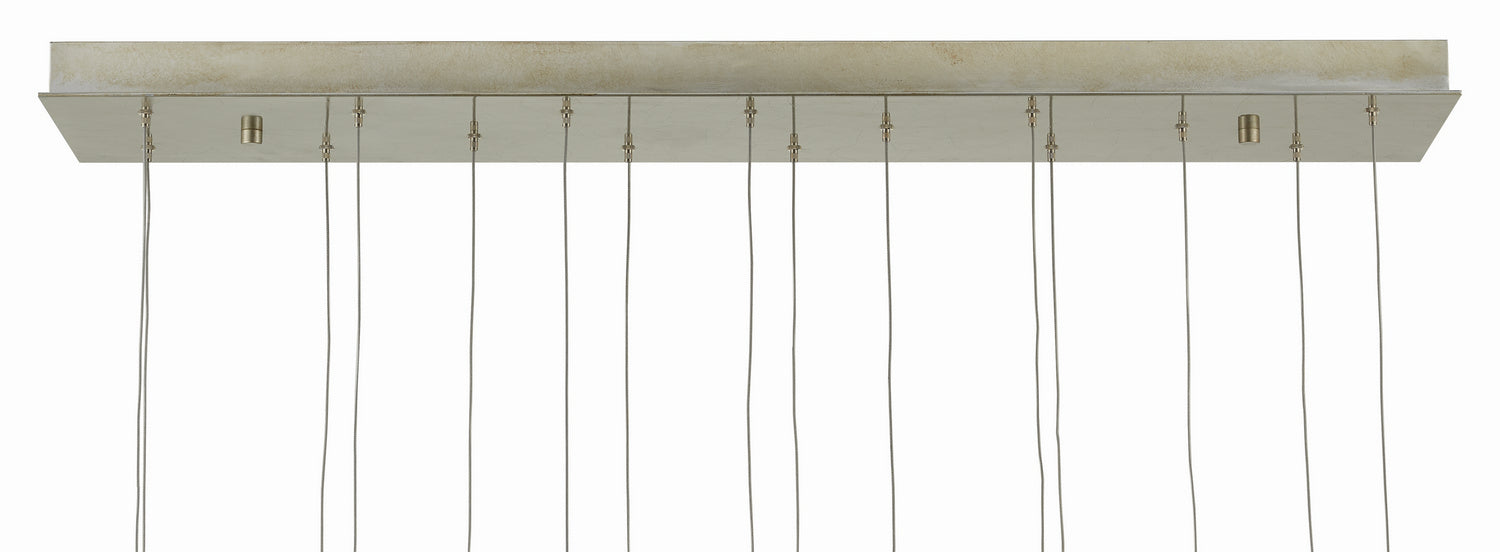 Currey and Company 9000-0706 15 Light Pendant, Raj Mirror/Antique Brass