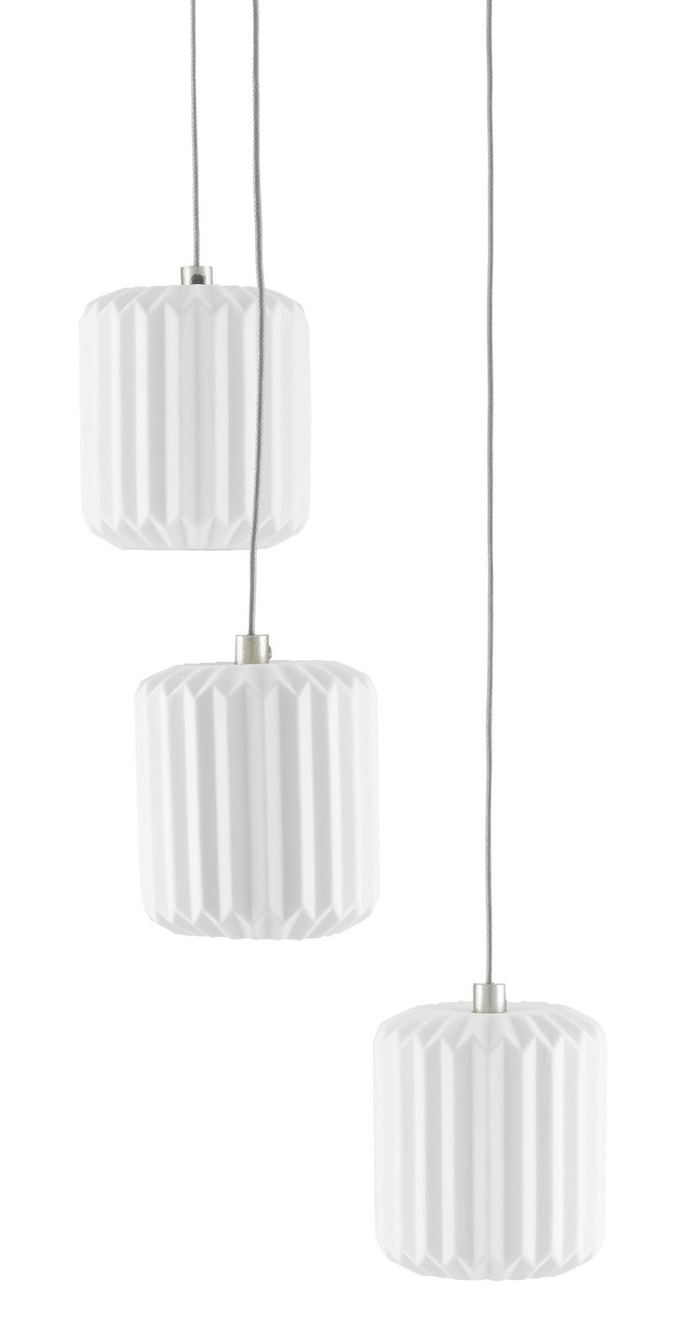 Currey and Company 9000-0710 Three Light Pendant, White
