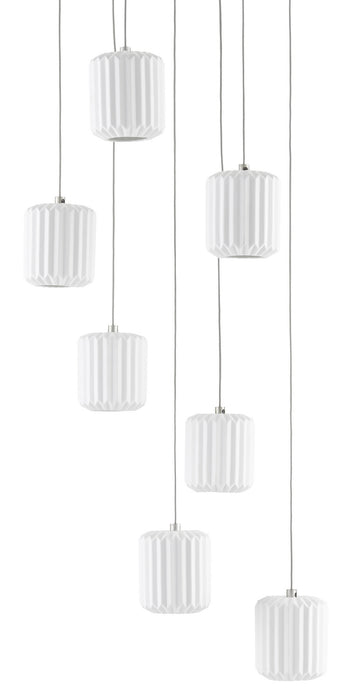 Currey and Company 9000-0711 Seven Light Pendant, White