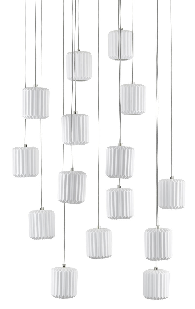 Currey and Company 9000-0712 15 Light Pendant, White