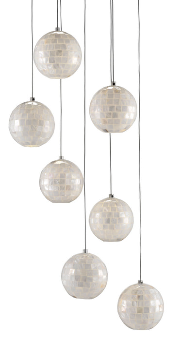 Currey and Company 9000-0718 Seven Light Pendant, Pearl
